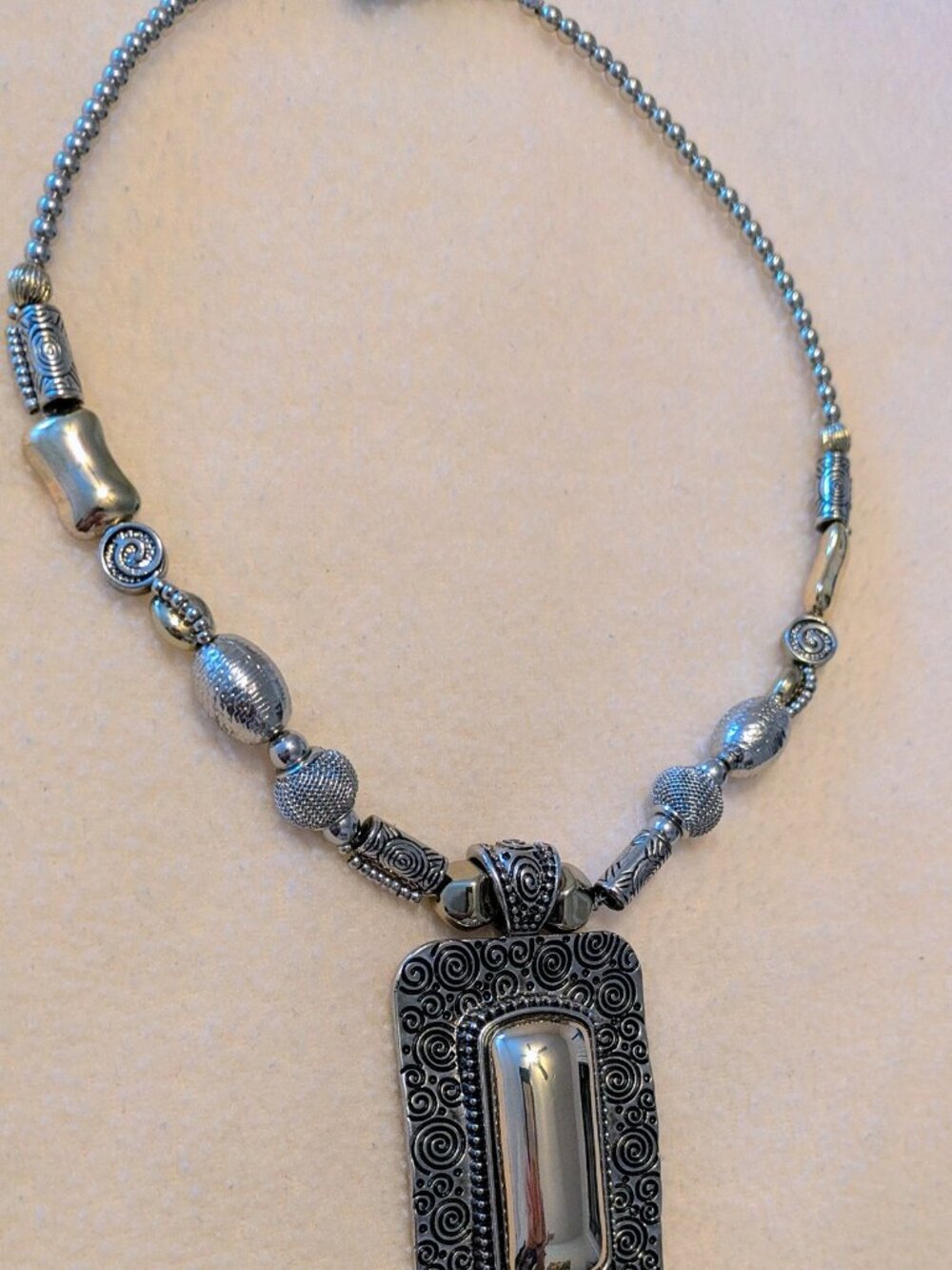 Chico's Oblong Medallion Pendant Necklace